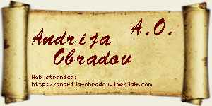 Andrija Obradov vizit kartica
